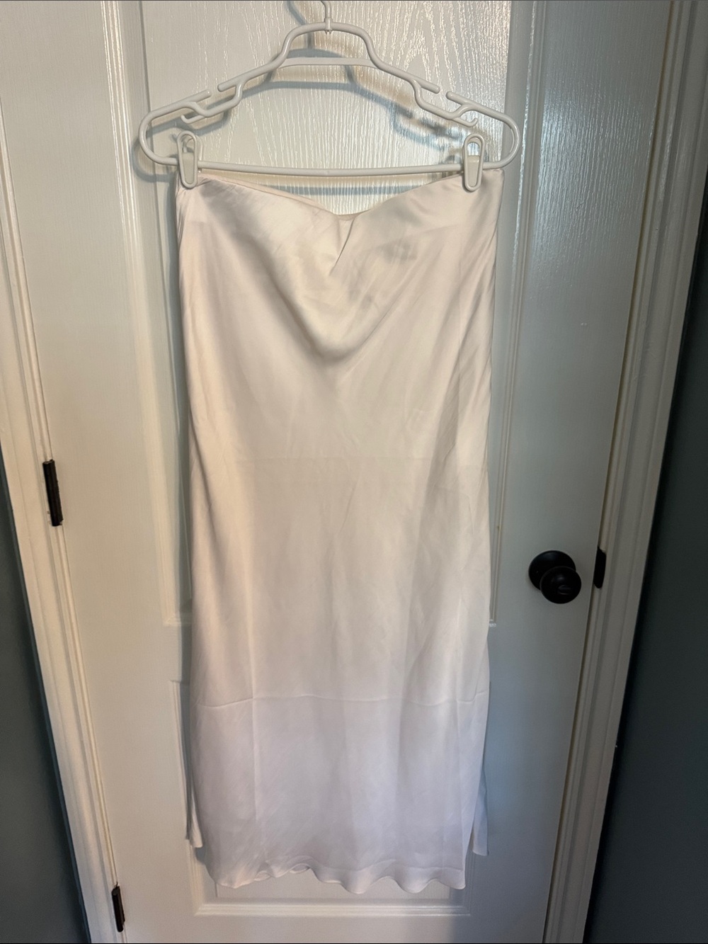 Z Supply White Satin-Look Maxi Slip Skirt